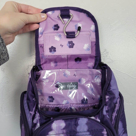 Lug Caddy Purple Tie Dye Stripes Mini Backpack Toiletry Case Hanging Pockets Bag main image 6